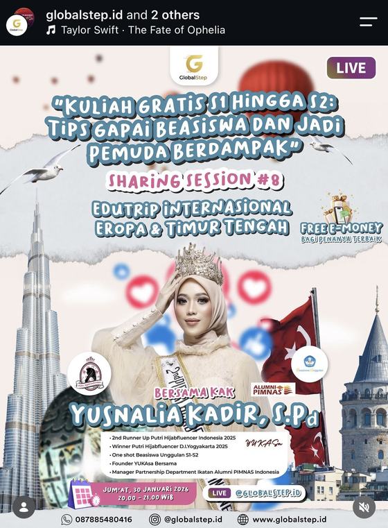 Sharing Session #8 GlobalStep - Yusnalia Kadir, S.Pd (Beasiswa Unggulan Kemdikbud)